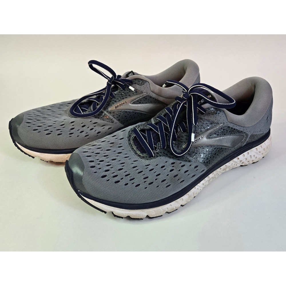 Brooks Glycerin 18 Mens Running Shoes Grey Navy Blue 1102891D059 Size 9.5 Medium